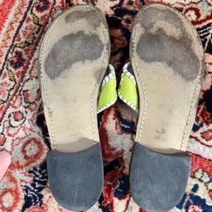 Jack Rogers Hamptons Flats Thong Sandals Green Leather Size 11M